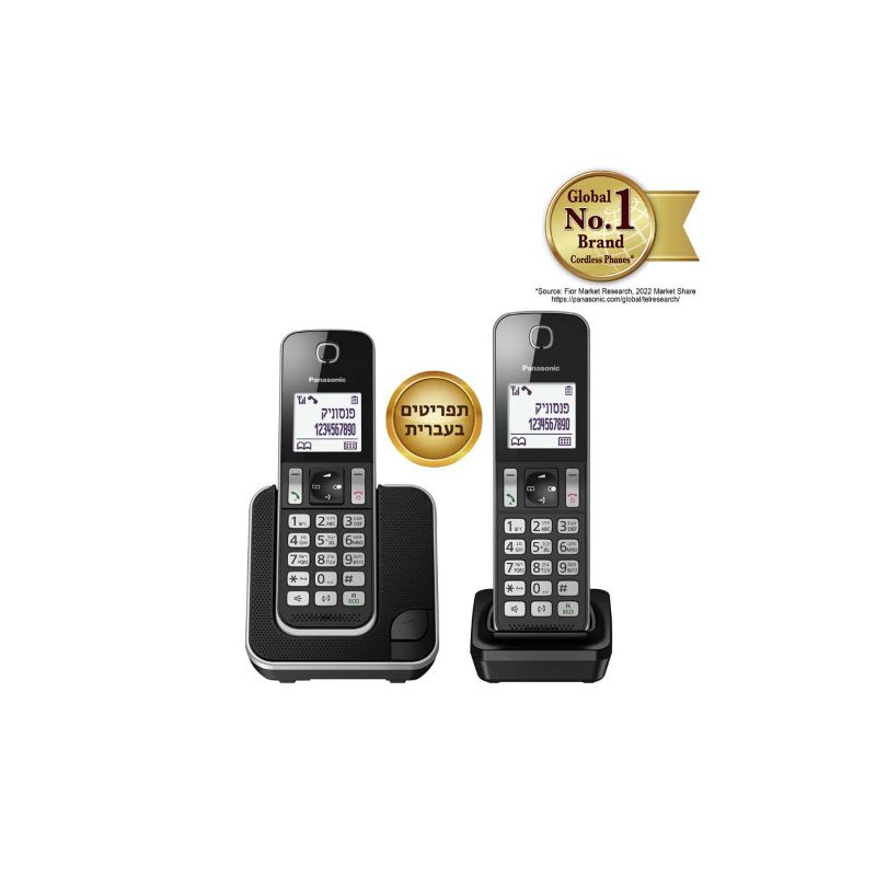 טלפון אלחוטי+  שלוחה אחת פנסוניק Panasonic  דגם KXTGD312MBB