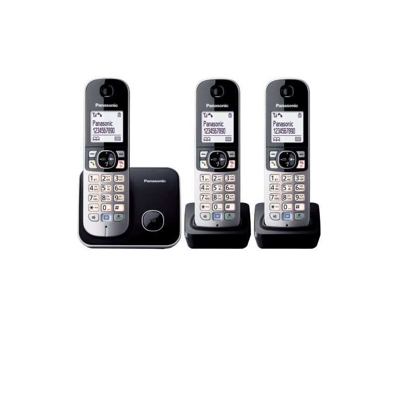טלפון אלחוטי בעברית + 2 שלוחות פנסוניק Panasonic דגם KXTG6813MBB